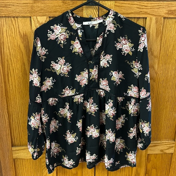 Large Mi Ami black floral blouse - Picture 1 of 4